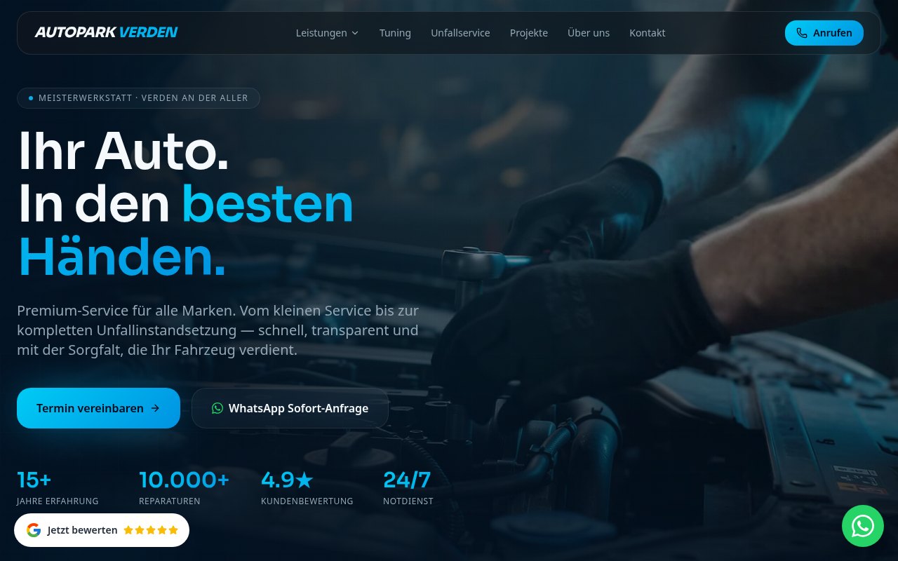 Startseite von Autopark Verden, Autowerkstatt und Meisterbetrieb in Verden (Aller)